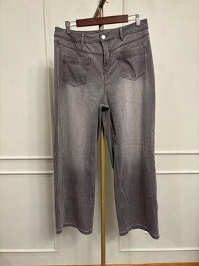 HALARA Petite Viral Stretch Jeans - Gray Straight-Leg MSRP $53 NWOT Large Petite